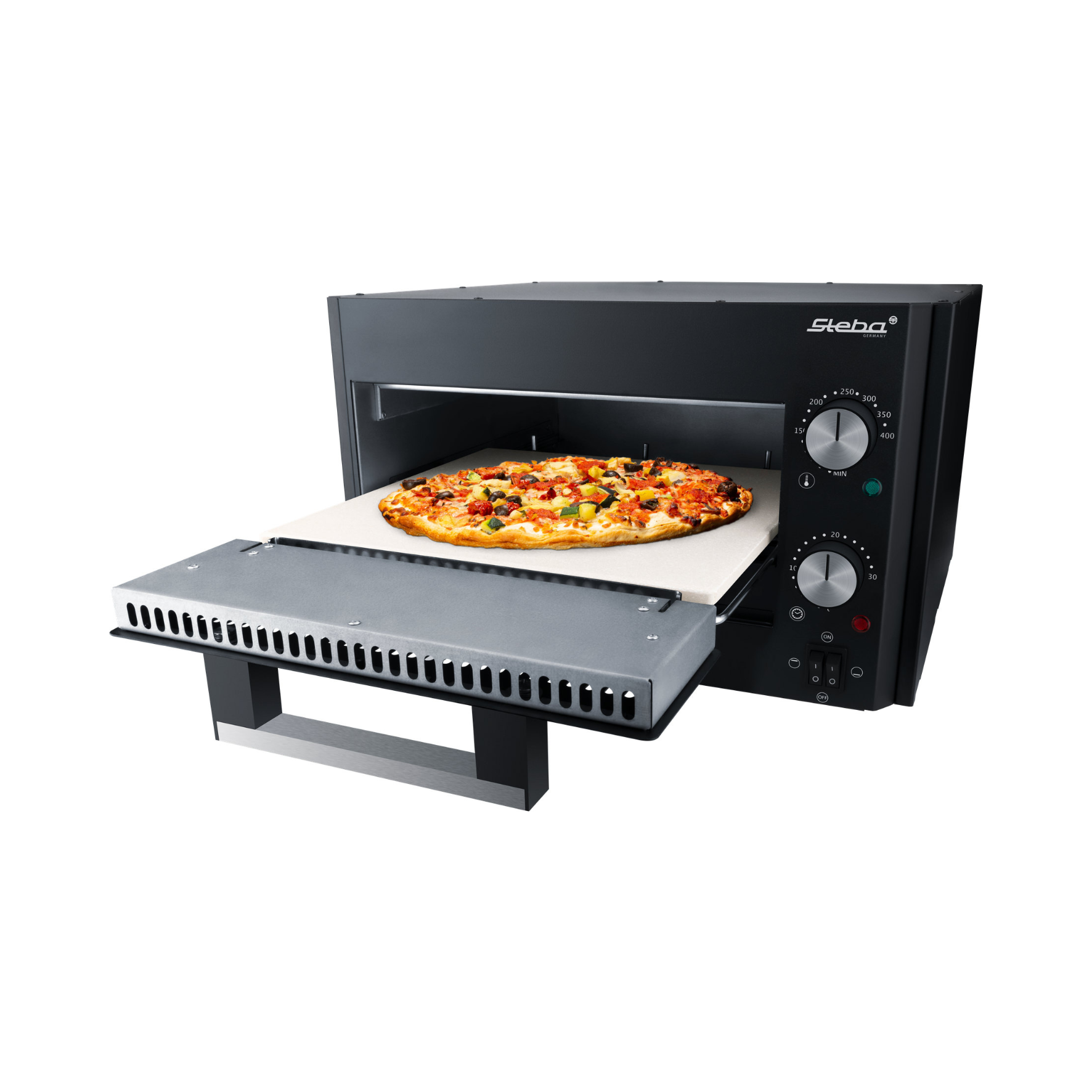 Steba Power Pizzaovn sort 1800W Steba Power Pizzaovn sort 1800W